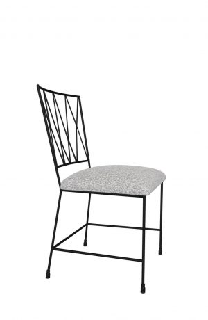 Wesley Allen's Stella Modern Gray Dining Chair with X Back - Side View
