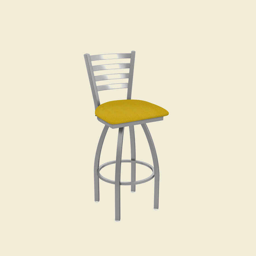 Yellow swivel bar stool