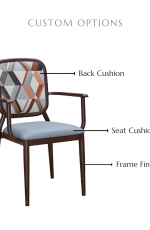 Customize this chair by selecting your back and seat cushion and frame finish.