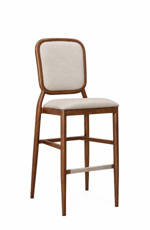 Felix Mid-Century Modern Upholstered Bar Stool with Back