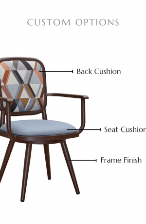 Customize this chair by selecting your back and seat cushion and frame finish.
