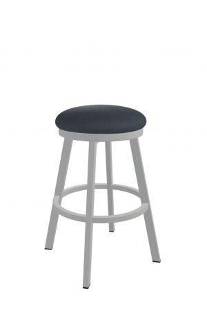 Wesley Allen's Edmonton Silver Backless Swivel Bar Stool with Round Seat