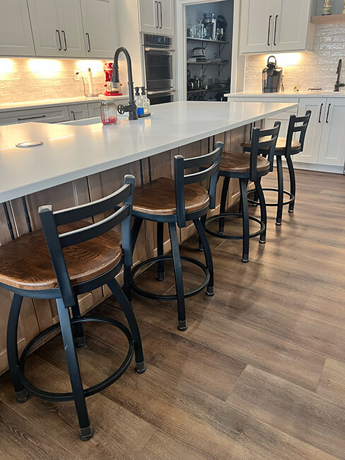 Holland's Jackie Black Swivel Bar Stool in Customer's Modern Kitchen