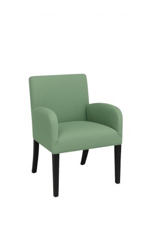 Style Upholstering's 370 Green Dining Armchair with Black Wood