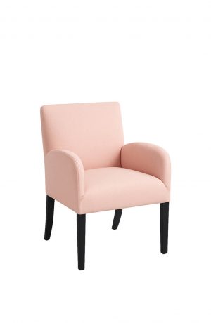 Style Upholstering's 370 Pink Dining Armchair in Black Wood
