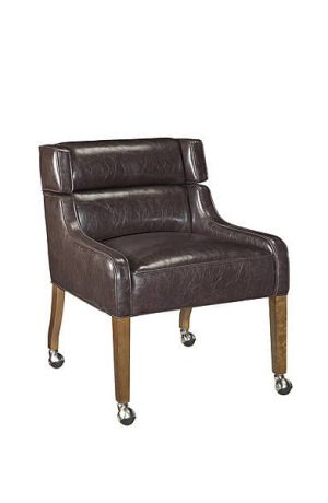 Style Upholstering's #410 Caster Game Chair in leather - Side Chair