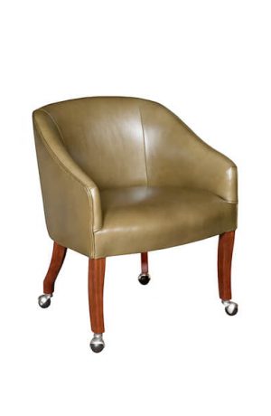 Style Upholstering's 5633 Upholstered Dining Chair with Curved Back and Chrome Casters