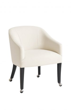 Style Upholstering's 5633C Classic Cream and Black Caster Chair in Chrome