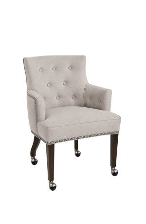 Style Upholstering's 57CN Gray Tufted Armchair with Nailhead Trim