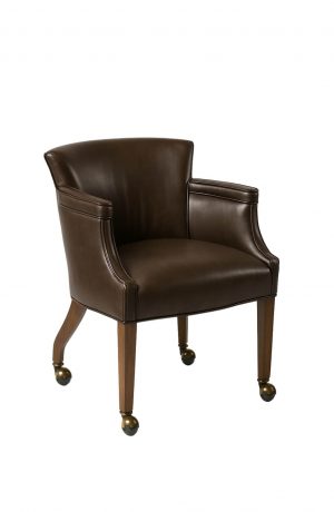 Style Upholstering's 6699 Luxury Brown Leather Arm Chair with Casters