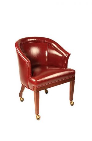 Style Upholstering's 80 Caster Chair in Red Leather