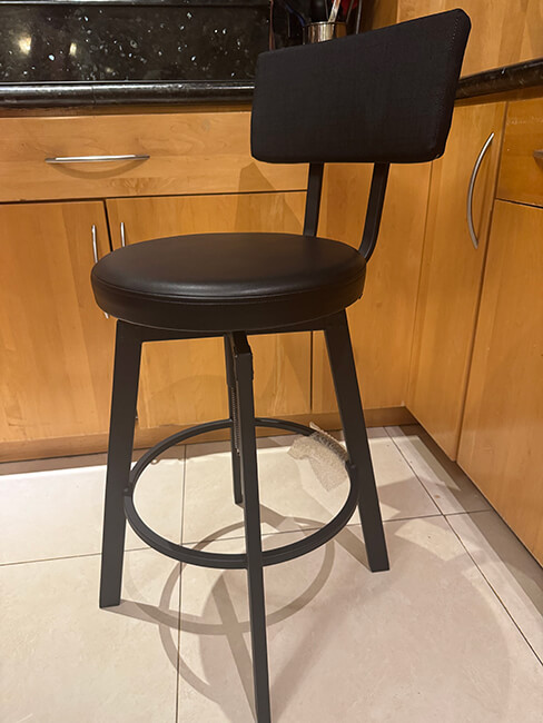 Amisco's Architect Black Swivel Bar Stool with Padded Back from Customer