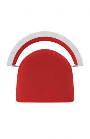 Holland's Artemis Modern Silver Swivel Bar Stool with Low Back in Red - Top View