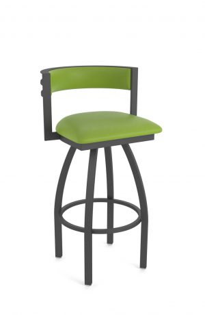 Holland's Artemis Pewter Swivel Bar Stool in Green