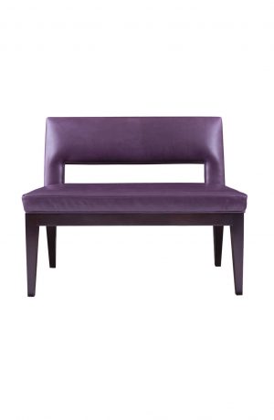 Leathercraft's Hugh 8124 Upholstered Wood Dining Bench in Purple Leather