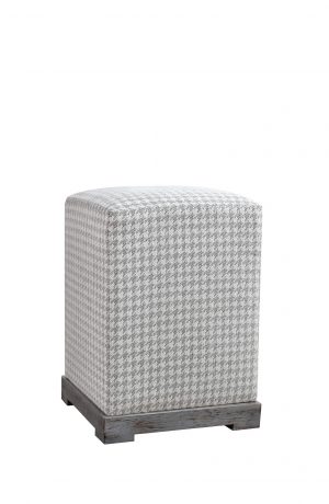 Leathercraft's Abbott Transitional Square Backless Bar Stool in Houndstooth Fabric