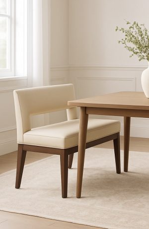 Leathercraft's Hugh 8124 Modern Dining Bench with Back in Dining Room