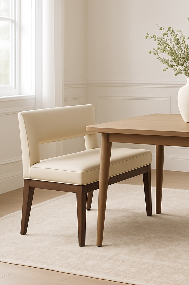 Leathercraft's Hugh 8124 Modern Dining Bench with Back in Dining Room