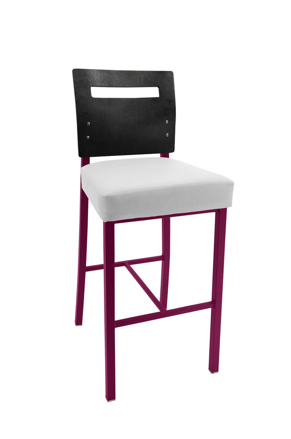 Garland's Modern Purple Metal Bar Stool with Back