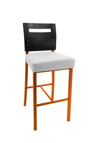 Garland's Orange Metal Bar Stool with Back