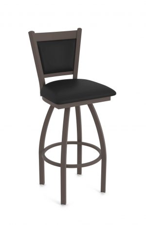 Holland's Hadleigh Bronze Swivel Bar Stool in Black