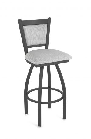 Holland's Hadleigh Pewter Swivel Bar Stool in Light Gray