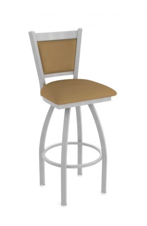 Holland's Hadleigh Silver Swivel Bar Stool in Brown