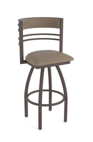 Holland's Hunter Bronze Swivel Bar Stool in Brown Vinyl