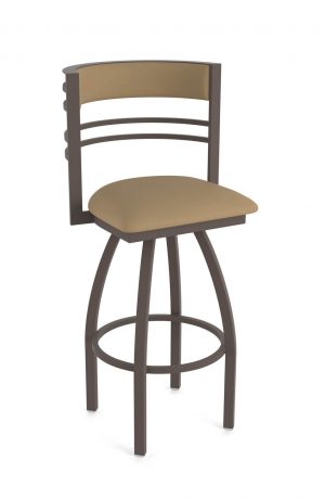 Holland's Hunter Bronze Swivel Bar Stool in Light Brown Vinyl