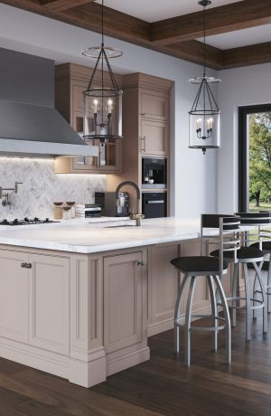 Holland's Hunter Swivel Bar Stools in Modern Kitchen