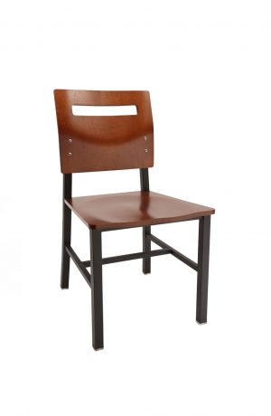 Trendler's Garland Metal Dining Chair with Wood Back and Wood Seat