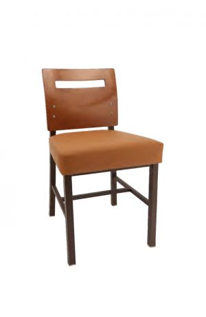 Trendler's Garland Metal Upholstered Dining Chair with Wood Back