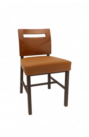 Trendler's Garland Metal Upholstered Dining Chair with Wood Back