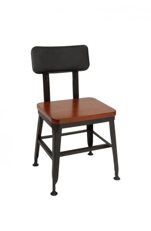 Trendler's Garland Padded Back and Wood Seat - Industrial Dining Chair