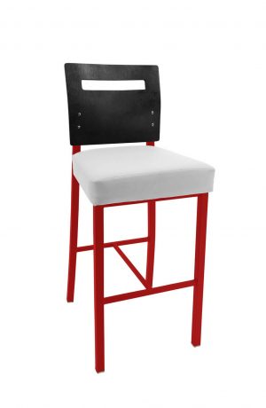 Trendler's Garland Red Metal Bar Stool with Back