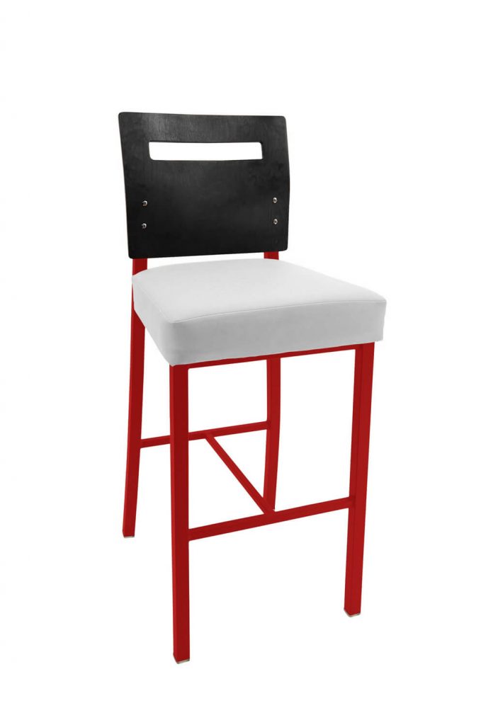 Trendler's Garland Red Metal Bar Stool with Back