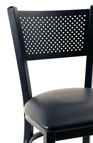 Trendler's Mesh Back Metal Dining Chair in Black - Close Up