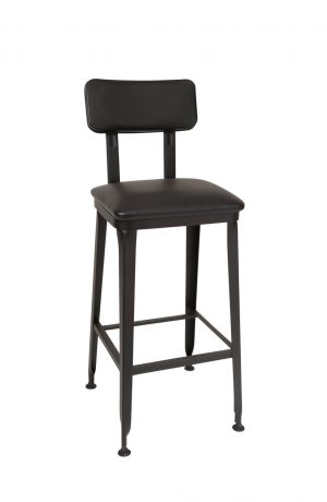 Trendler's Portland Industrial Metal Bar Stool with Padded Back and Seat