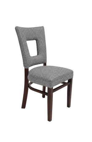 Gray Side Chair Upholstered Fabric Back Cut Out - Trendler Rachael