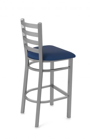 Holland's Outdoor 400 Stainless Steel Bar Stool with Ladder Back - Breeze Sapphire - Back Side