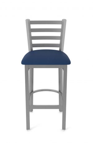 Holland's Outdoor 400 Stainless Steel Bar Stool with Ladder Back - Breeze Sapphire - Front