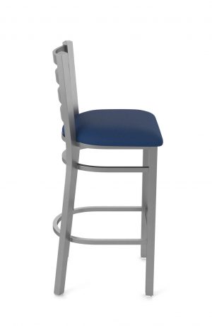 Holland's Outdoor 400 Stainless Steel Bar Stool with Ladder Back - Breeze Sapphire - Side