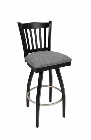 Trendler's Black Swivel Wood Bar Stool with Back