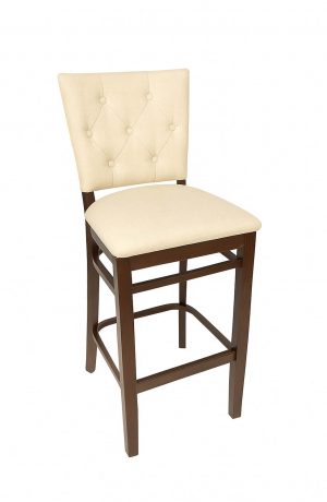 Trendler's Blanca Classic Upholstered Wood Barstool in Fabric