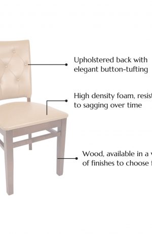 Featuring an upholstered back, elegant button tufting, high density foam, resistant to sagging over time, and wood, available in a variety of finishes to choose from!
