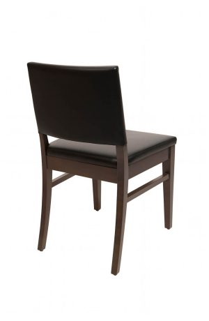 Trendler's Bradley Wood Upholstered Dining Chair with Button Tufting in Black and Brown - Back View