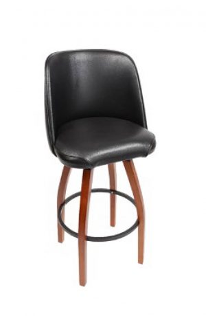 Trendler's Bucket Back Wood Swivel Bar Stool
