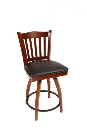 Trendler's Jailhouse Back Wood Swivel Counter Stool