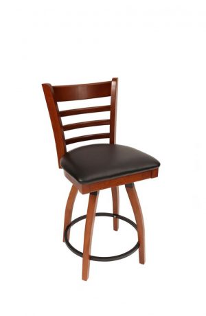 Trendler's Ladder Back Wood Swivel Counter Stool