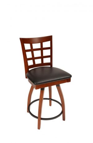 Trendler's Lattice Back Swivel Wood Counter Stool